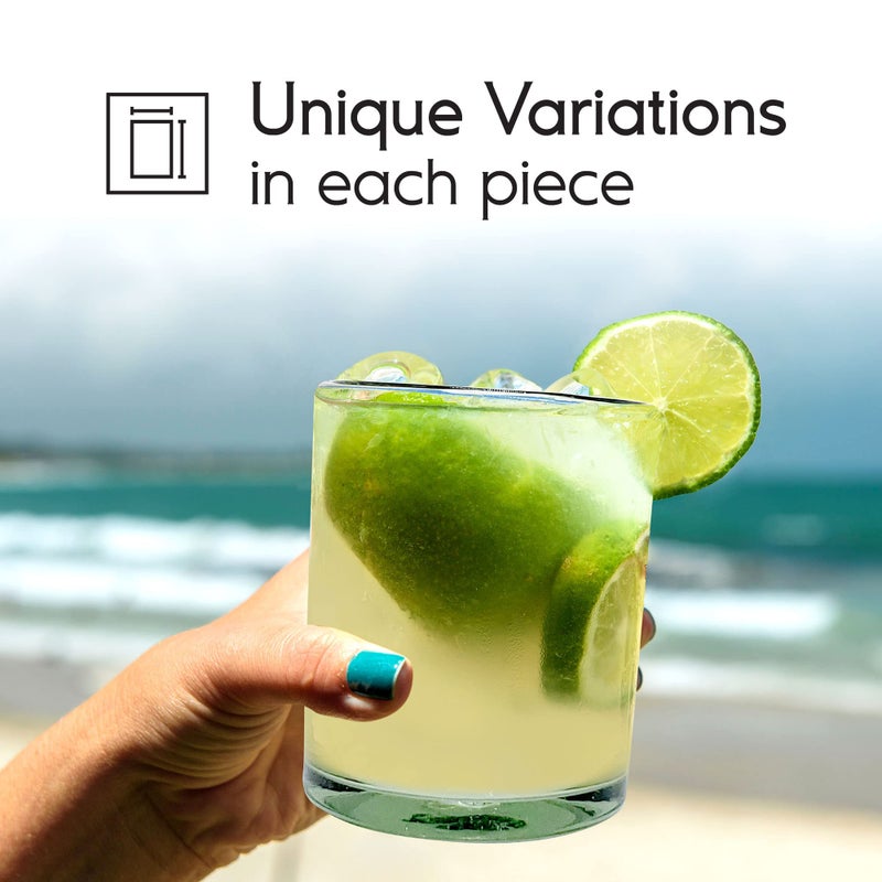MexHandcraft Clear 10 oz Tumblers (set of 6), Hand Blown Mexican Glassware, Recycled Glass Drinking Glasses, Lead-Free, Cocktail Margarita Glasses, Wine Glasses, Shot Glasses, Whiskey Glasses (Tumbler) - Image 5